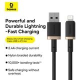  Cáp Sạc Nhanh Baseus Dura Series USB to Lightning 2.4A (480Mbps) 