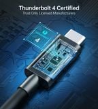  Cáp C to C Xuất Video Choetech A3010 Thunderbolt 4 Cable (0.8m, 40Gbps, 8K@30Hz/5K@60Hz/Dual 4K Video Support, Sạc PD 100W) 