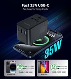  Củ Sạc Du Lịch Tích Hợp Cáp Type C Choetech PD5020 35W (UK/US/EU/AU) 