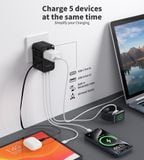  Củ Sạc Du Lịch Tích Hợp Cáp Type C Choetech PD5022 70W (UK/US/EU/AU) 