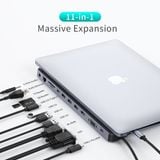  Hub chuyển đa năng Choetech M20 Docking Station 11 in 1 cho Macbook/ Laptop (Type C to HDMI, VGA, USB, PD100W, RJ45 LAN, AUX3.5mm, SD/TF Card Reader) 