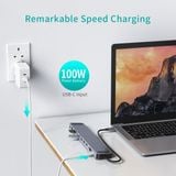  Hub chuyển đa năng Choetech M20 Docking Station 11 in 1 cho Macbook/ Laptop (Type C to HDMI, VGA, USB, PD100W, RJ45 LAN, AUX3.5mm, SD/TF Card Reader) 