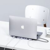  Hub chuyển đa năng Choetech M20 Docking Station 11 in 1 cho Macbook/ Laptop (Type C to HDMI, VGA, USB, PD100W, RJ45 LAN, AUX3.5mm, SD/TF Card Reader) 