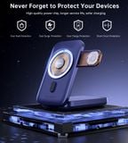  Pin Dự Phòng Kiêm Đế Sạc Đứng Không Dây 15W 3-in-1 Qi2 Choetech B750 10000mAh 20W 