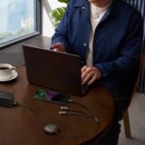  Cáp Sạc Đa Năng Baseus Free2Draw Retractable Crystal Fast Charging Data Cable USB to M+L+C 3.5A 