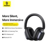 Tai Nghe Chụp Tai Không Dây Baseus Bowie H1s (Bluetooth v5.4, 120Hrs, BISA, ANC) 