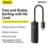  Hub Chuyển Đổi Kết Nối Baseus Lite Series Ethernet Adapter Type C to RJ45 LAN Port (100Mbps/1000Mbps) 