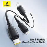  Cáp Sạc Nhiều Đầu Đa Năng Baseus Silky One-for-Three C to M+L+C 100W (1.5m, 480Mbps) 