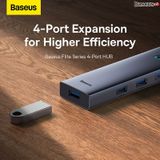  Hub Mở Rộng Kết Nối Đa Năng Baseus Flite Series HUB Docking Station Cho Macbook Laptop Smartphone Stable (Type-C to USB3.0 RJ45 SD/TF HDMI 4K/60Hz PD 100W) 