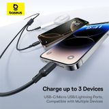  Cáp Sạc Nhiều Đầu Đa Năng Baseus Silky One-for-Three C to M+L+C 100W (1.5m, 480Mbps) 