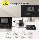  Trạm Sạc 8-in-1 Baseus Nomos 3AC+1U+3C 67W + Magnetic Wireless Qi2 15W (with 1.5m AC Power Cord US Plug) 