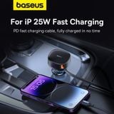  Tẩu Sạc Ô Tô Baseus Enjoyment Pro Car Charger Tích Hợp Cáp Type C  iPhone Cable 60W 