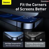  Kính cường lực Baseus 0.23mm curved-screen tempered glass screen protector with crack-resistant edges For iP 13 2021(2pcs/pack+Pasting Artifact) 