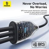  Cáp Sạc Nhanh Đa Năng 1 for 3 Baseus Flash Series 3 100W (Type-C to 2*Type-C+Lightning, 1.5m, 480Mbps) 