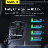  Tẩu Sạc Ô Tô Baseus Enjoyment Pro Car Charger Tích Hợp Cáp Type C  iPhone Cable 60W 