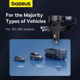  Tẩu Sạc Ô Tô Baseus Enjoyment Pro Car Charger Tích Hợp Cáp Type C & iPhone Cable 60W 