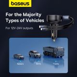  Tẩu Sạc Ô Tô Baseus Enjoyment Pro Car Charger Tích Hợp Cáp Type C  iPhone Cable 60W 