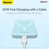  Pin Sạc Dự Phòng Không Dây Tích Hợp Nam Châm Baseus Magnetic Wireless Charging Power bank 6000mAh 20W (With Baseus Xiaobai series Cable Type-C to Type-C 60W(20V/3A) 50cm) 