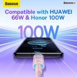  Cáp Sạc Nhanh Tự Ngắt Baseus Explorer Series 2 USB to Type-C 100W dùng cho Samsung Huawei Xiaomi Honor (Smart Power-Off with Smart Temperature Control, Fast Charging Cable) 