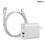  Bộ cốc sạc và dây cáp hỗ trợ sạc nhanh VOOC 4.0 Baseus Speed PPS Quick Charger C+A（With 1m 5A U-C Flash Cable, 30W） 