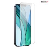  Kính Cường Lực Chống Bụi Màn Loa Dùng Cho IPhone Baseus All-glass Crystal Tempered Glass Film 0.3mm cho iPhone 14 Series (full kính, full viền, Bộ 2 cái + Khung cố định hỗ trợ dán) 