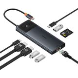  Hub Mở Rộng Kết Nối Baseus Metal Gleam Series II 10-in-1 (1*HDMI4K@120Hz+1*HDMI4K@60Hz+1*RJ45 GbE, 1*SD/TF, 1*PD, 1*Type-C 3.2Gen1 10Gbps, 2*USB2.0, 1*USB3.0) 