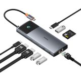  Hub Mở Rộng Kết Nối Baseus Metal Gleam Series II 10-in-1 USB HUB (HDMI4K@120Hz+1*HDMI4K@60Hz+RJ45 SD/TFPD) 