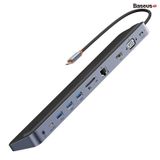  Hub Mở Rộng Đa Năng Baseus EliteJoy Gen2 11 12-Port Type-C HUB Adapter Cho Laptop Macbook iPad Pro (Type-C to HDMI/VGA/USB 3.0/Card Reader/RJ-45/AUX 3.5mm) 