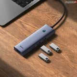  Hub Mở Rộng Kết Nối Đa Năng Baseus Flite Series HUB Docking Station Cho Macbook Laptop Smartphone Stable (Type-C to USB3.0 RJ45 SD/TF HDMI 4K/60Hz PD 100W) 