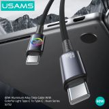  Cáp Sạc Nhanh bọc dù siều bền C to C USAMS SJ752 60W (Colorful Light, 480Mbps, 1.2m) 