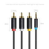  Dây cáp âm thanh chất lượng cao 3.5MM Male to 3-Male RCA VENTION BCBBG (1.5M, 3.5MM to RCA) 