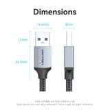  Cáp Nối Dài USB3.0 VENTION CTS (5Gbps, Male to Male, Bi-directional) 