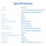  Đế Sạc Không Dây 3-in-1 15W VENTION FGG (with MagSafe and LED Night Light) 