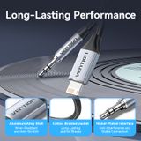  Cáp Chuyển Âm Thanh Lightning to 3.5mm VENTION BMC (Male to Male, 48KHz@16bit, DAC Chip) 