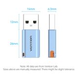  USB OTG USB-A 3.1 to USB-C VENTION CUAH0 (10Gbps, Male to Female) 