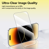  Kính Cường Lực Baseus Corning Series Full-Coverage HD Tempered Glass Screen Protector with Built-in Dust Filter for iP 15 Series 