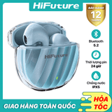 Tai nghe HiFuture FlyBuds3 True Wireless EarBuds (Bluetooth 5.3, ENC, IPX5, Two Layer Transparent Case) 
