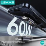 Cáp Sạc Nhanh bọc dù siều bền C to C USAMS SJ752 60W (Colorful Light, 480Mbps, 1.2m) 