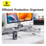  Hub Mở Rộng Đa Năng Baseus Spacemate Series 11-in-1 (Type-C to 3*HDMI 4K@60Hz+2*USB-A (10Gbps)+1*USB-C (10Gbps)+1*RJ45+2*USB-A (480Mbps)+1*USB-C (PD)+1*3.5mm Audio) 