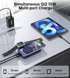  Pin Dự Phòng Kiêm Đế Sạc Đứng Không Dây 15W 3-in-1 Qi2 Choetech B750 10000mAh 20W 