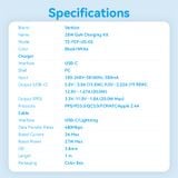  Bộ Sạc Nhanh GaN Kèm Cáp VENTION FEP (Type-C, 20W) 