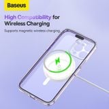  Ốp Lưng Tích Hợp MagSafe Baseus Crystal Series Magnetic Phone Case for iP 14 Plus (With all-tempered-glass screen protector and cleaning kit) 