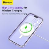  Ốp Lưng Tích Hợp MagSafe Baseus Crystal Series Magnetic Phone Case for iP 14 Plus (With all-tempered-glass screen protector and cleaning kit) 