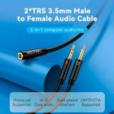  Dây cáp âm thanh chất lượng cao AUX Audio 2 in 1 VENTION BHDBF (1M, AUX Cable 3.5mm) 