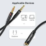  Dây cáp âm thanh chất lượng cao AUX Audio 2 in 1 VENTION BHDBF (1M, AUX Cable 3.5mm) 