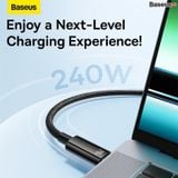  Cáp Sạc Nhanh Baseus Tungsten Gold Type-C to Type-C PD 240W Cho MacBook Samsung S23 Xiaomi iPad Huawei (Fast Charging Data Cable 5A) 