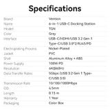  Hub Mở Rộng Kết Nối Đa Năng 6-in-1 VENTION TGN (0.15M, 5Gbps, C to HDMI 4K@60Hz, Type-C3.2 Gen1*1, USB 3.0*2, RJ45 1Gbps*1,PD 100W*1) 