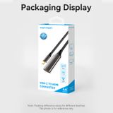  Cáp Chuyển Type-C to HDMI2.0 Female VENTION CREBC 4K@60Hz (4K@60Hz / 2K@120Hz, Cotton Braided, 0.25M) 