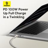  Cáp Sạc Nhanh C to C Baseus Titanium Alloy 100W (480Mbps) 