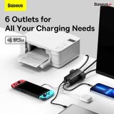  Bộ sạc nhanh tích hợp dây nguồn nối dài Baseus GaN3 Pro Desktop Powerstrip 6 in 1 100w (2AC+2U+2C, PD/QC/SCP/FCP/AFC/PPS Quick Charger) 